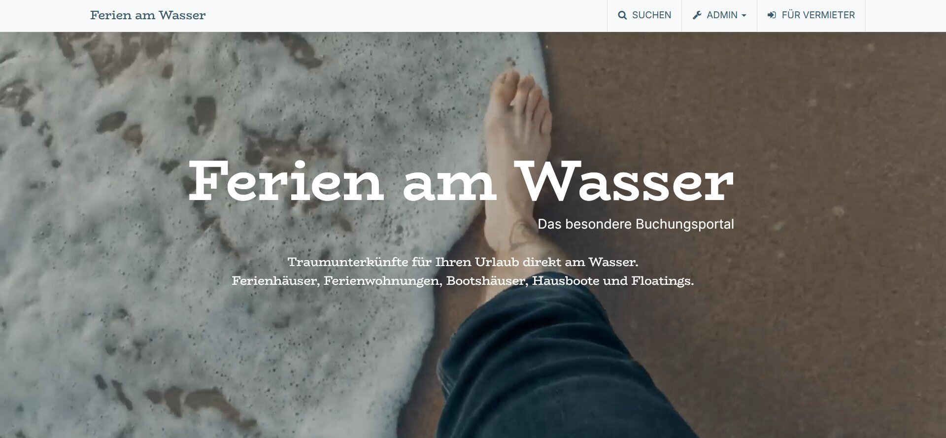 Neue Startseite "Ferien am Wasser"